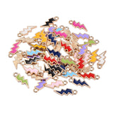 100Pcs Alloy Enamel Lightning Charms for DIY Jewelry Making