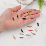 100Pcs Alloy Enamel Lightning Charms for DIY Jewelry Making