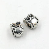 100Pcs Alloy Owl Large Hole Beads 7.8x10mm DIY Jewelry Making