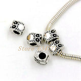 100Pcs Alloy Owl Large Hole Beads 7.8x10mm DIY Jewelry Making