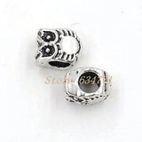 100Pcs Alloy Owl Large Hole Beads 7.8x10mm DIY Jewelry Making