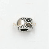 100Pcs Alloy Owl Large Hole Beads 7.8x10mm DIY Jewelry Making