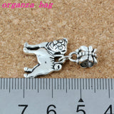 100Pcs Alloy Pug Dog Charm Pendant for Jewelry Making 15x28mm