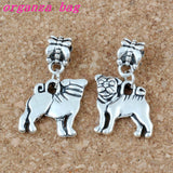 100Pcs Alloy Pug Dog Charm Pendant for Jewelry Making 15x28mm