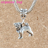100Pcs Alloy Pug Dog Charm Pendant for Jewelry Making 15x28mm