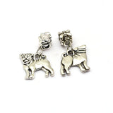 100Pcs Alloy Pug Dog Charm Pendant for Jewelry Making 15x28mm