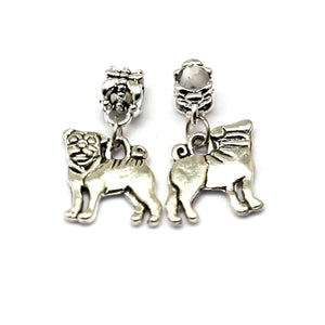 100Pcs Alloy Pug Dog Charms Pendant For Jewelry Making Findings