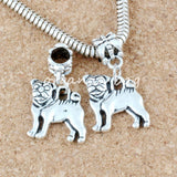 100Pcs Alloy Pug Dog Charms Pendant For Jewelry Making Findings