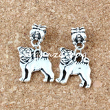 100Pcs Alloy Pug Dog Charms Pendant For Jewelry Making Findings
