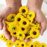 100Pcs Artificial Sunflower Scrapbook Christmas Decor Clearance