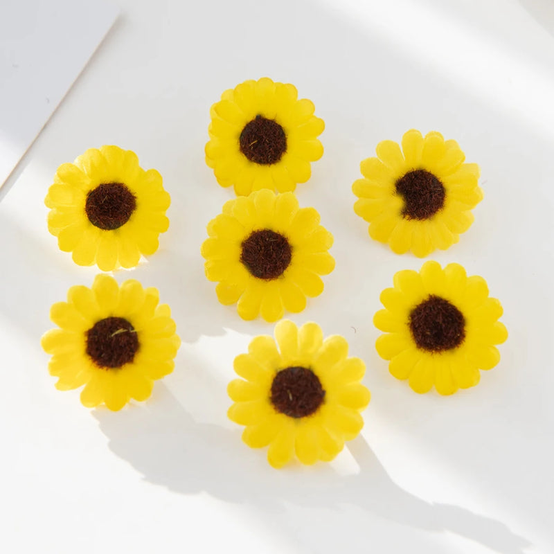 100Pcs Artificial Sunflower Scrapbook Christmas Decor Clearance