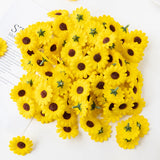 100Pcs Artificial Sunflower Scrapbook Christmas Decor Clearance