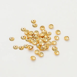 100Pcs Wave Flower End Beads Cap 14K/18K Plated Brass DIY Bracelet Jewelry Makin