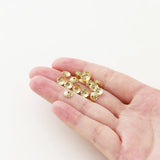100Pcs Wave Flower End Beads Cap 14K/18K Plated Brass DIY Bracelet Jewelry Makin