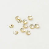 100Pcs Wave Flower End Beads Cap 14K/18K Plated Brass DIY Bracelet Jewelry Makin