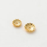 100Pcs Wave Flower End Beads Cap 14K/18K Plated Brass DIY Bracelet Jewelry Makin
