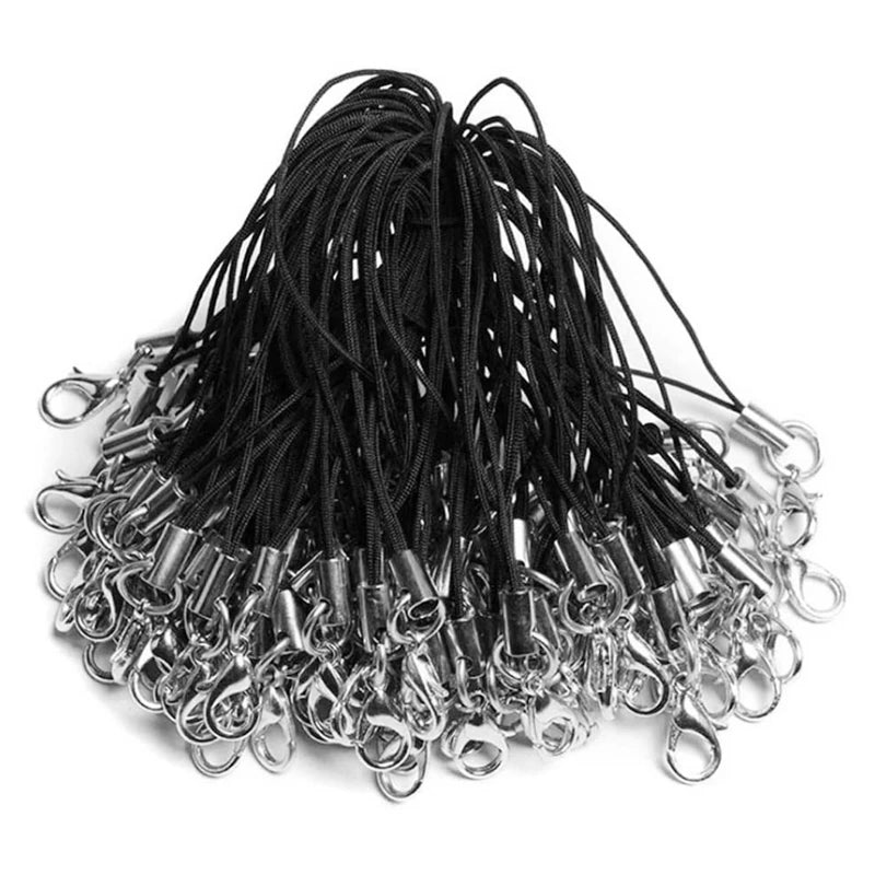 100Pcs Lanyard Lobster Clasp Lariat Cord for Cellphone/USB Drive