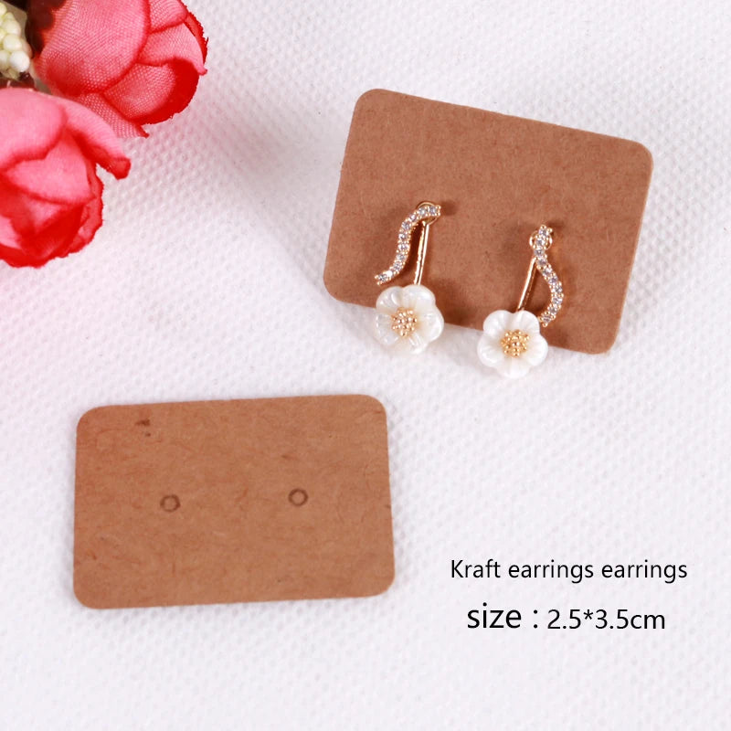 100Pcs Blank Earrings Ear Studs Tags Jewelry Display Card