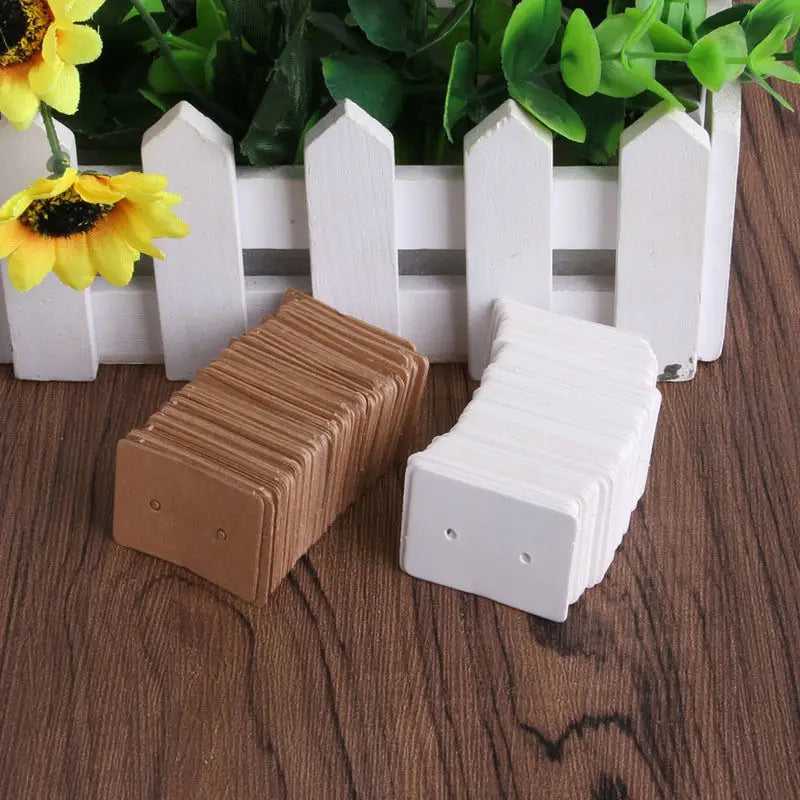 100Pcs Blank Earrings Ear Studs Display Cards