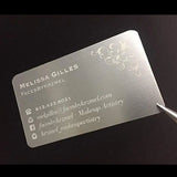 100Pcs Blank Engraved Visiting Name Cards Aluminium Alloy Business Cards