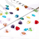 100Pcs 14mm Heart Shape Crystal Glass Bead Charms for DIY Jewelry Making