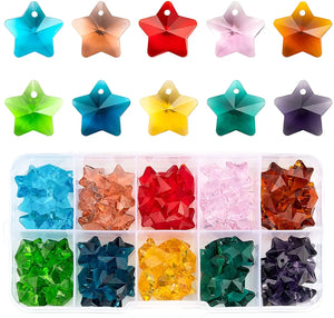 100Pcs Austrian Crystal Glass Beads Heart Charms DIY Jewelry Making