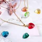 100Pcs 14mm Heart Shape Crystal Glass Bead Charms for DIY Jewelry Making