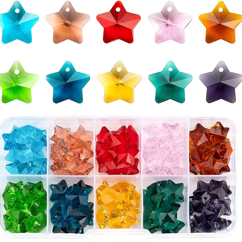 100Pcs Austrian Crystal Glass Beads Heart Charms DIY Jewelry Making
