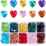 100Pcs 14mm Heart Shape Crystal Glass Bead Charms for DIY Jewelry Making