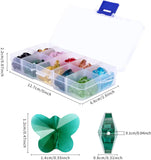 100Pcs Crystal Butterfly Beads Charms 14mm Glass Pendants DIY Jewelry Making