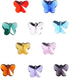 100Pcs/Box Crystal Butterfly Pendants Multicolor Glass Beads Jewelry Making
