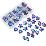 100Pcs Top Austria Glass Heart Bead Crystal Butterfly Pendant