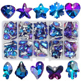100Pcs Top Austria Glass Heart Bead Crystal Butterfly Pendant