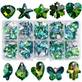 100Pcs Austria Glass Heart Bead Crystal Butterfly Pendant