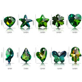 100Pcs Austria Glass Heart Bead Crystal Butterfly Pendant