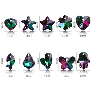 100Pcs/Box Glass Heart Bead Crystal Pendant for Jewelry Making