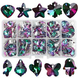 100Pcs/Box Glass Heart Bead Crystal Pendant for Jewelry Making