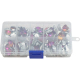100Pcs/Box Purple Austria Glass Heart Bead Crystal Butterfly Pendant