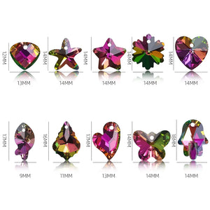 100Pcs/Box Austria Glass Heart Bead Crystal Pendant for Jewelry Making