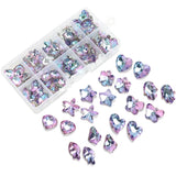 100Pcs/Box Top Violet Austria Glass Heart Bead Crystal Butterfly Pendant