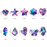 100Pcs/Box Top Violet Austria Glass Heart Bead Crystal Butterfly Pendant