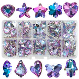 100Pcs/Box Top Violet Austria Glass Heart Bead Crystal Butterfly Pendant
