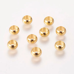 100Pcs Brass European Beads Mixed Large Hole Rondelle Bead Bangle Bracelet