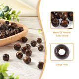 100Pcs Brown Wood Beads Barrel Spacer for Macrame Bracelet DIY