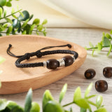 100Pcs Brown Wood Beads Barrel Spacer for Macrame Bracelet DIY