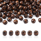 100Pcs Brown Wood Beads Barrel Spacer for Macrame Bracelet DIY