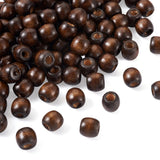 100Pcs Brown Wood Beads Barrel Spacer for Macrame Bracelet DIY