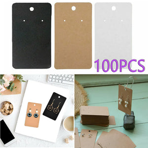 100Pcs Cardboard Earring Cards Retro Hanging Board Jewelry Display Holder