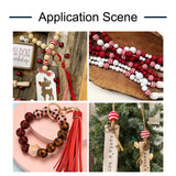 100Pcs Christmas Wooden Beads Snowflake Elk Red Plaid Xmas Decoration