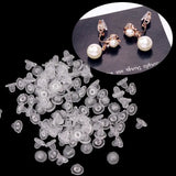 100Pcs Clear Anti-Pain Rubber Clip On Earring Soft Silicone Cushion Pads